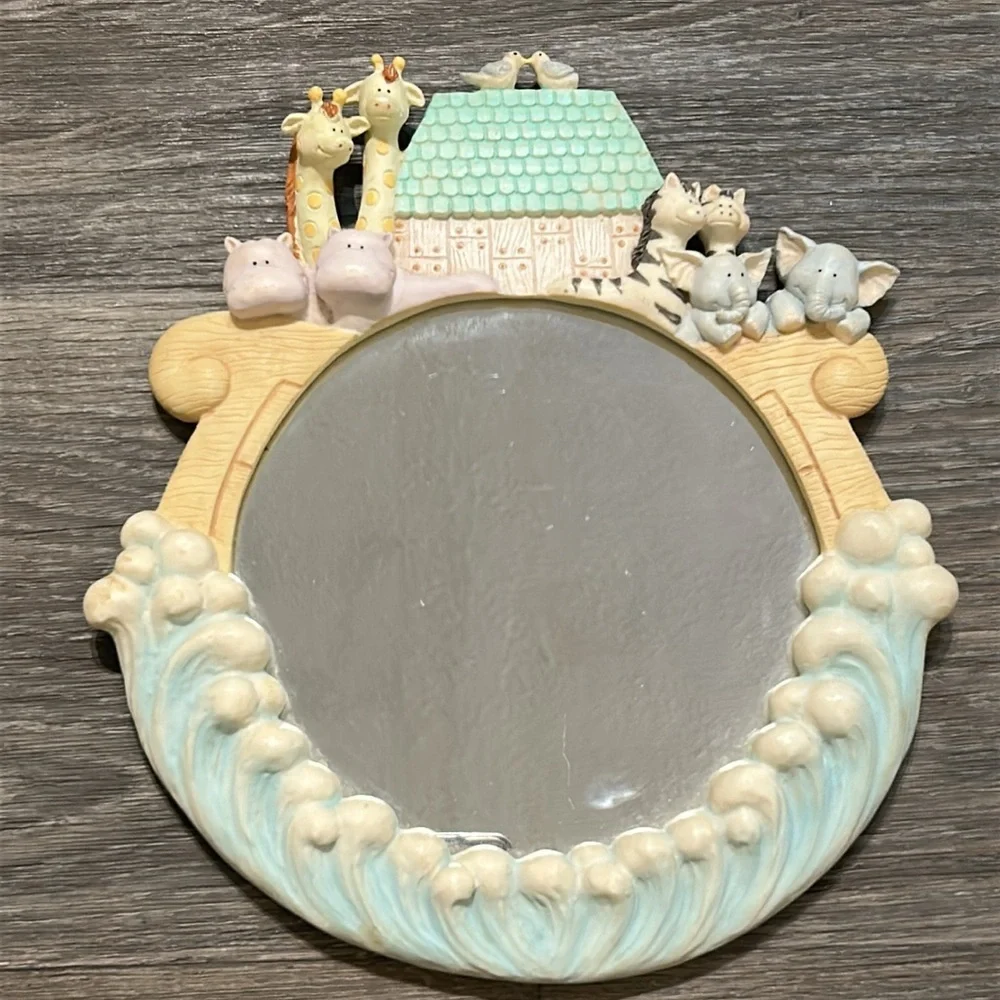 Russ Vintage Noah’s Ark Baby Nursery Mirror Room Decor Animals 90’s Shower Gift